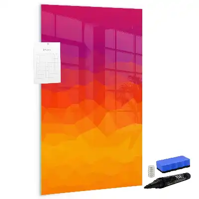 Pizarra magnética decorativa con rotulador diseño amanecer en degradado
