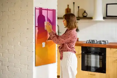 Pizarra magnética decorativa con rotulador diseño amanecer en degradado