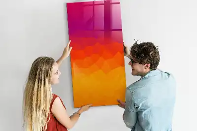 Pizarra magnética decorativa con rotulador diseño amanecer en degradado