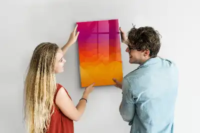 Pizarra magnética decorativa con rotulador diseño amanecer en degradado