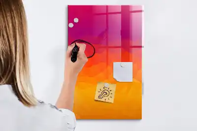 Pizarra magnética decorativa con rotulador diseño amanecer en degradado