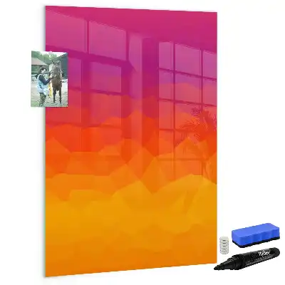 Pizarra magnética decorativa con rotulador diseño amanecer en degradado