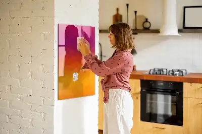 Pizarra magnética decorativa con rotulador diseño amanecer en degradado
