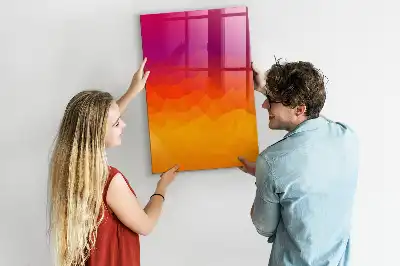 Pizarra magnética decorativa con rotulador diseño amanecer en degradado