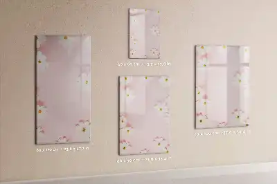Pizarra magnética de cristal borrable diseño con flores