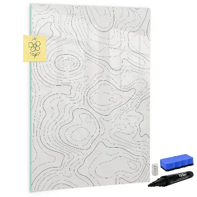 Pizarra magnética decorativa con rotulador diseño líneas abstractas