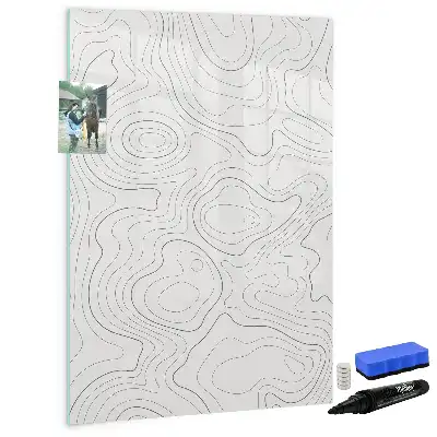 Pizarra magnética decorativa con rotulador diseño líneas abstractas