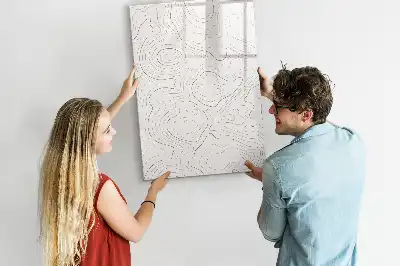 Pizarra magnética decorativa con rotulador diseño líneas abstractas