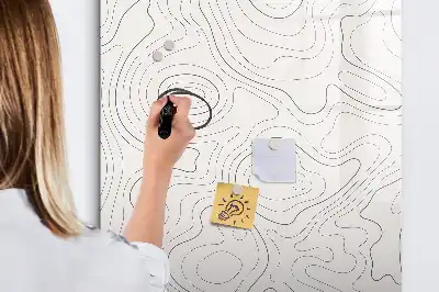 Pizarra magnética decorativa con rotulador diseño líneas abstractas