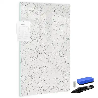 Pizarra magnética decorativa con rotulador diseño líneas abstractas