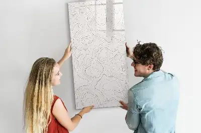 Pizarra magnética decorativa con rotulador diseño líneas abstractas