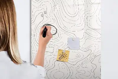 Pizarra magnética decorativa con rotulador diseño líneas abstractas