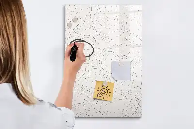 Pizarra magnética decorativa con rotulador diseño líneas abstractas