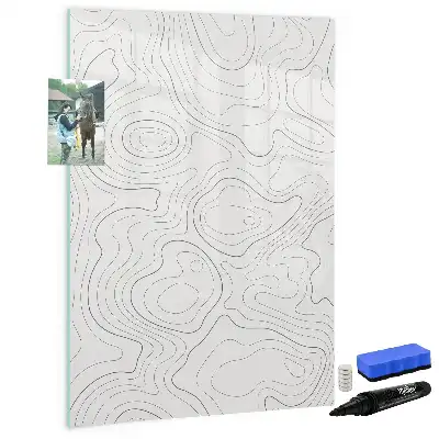 Pizarra magnética decorativa con rotulador diseño líneas abstractas