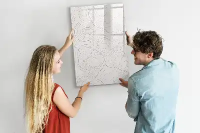 Pizarra magnética decorativa con rotulador diseño líneas abstractas