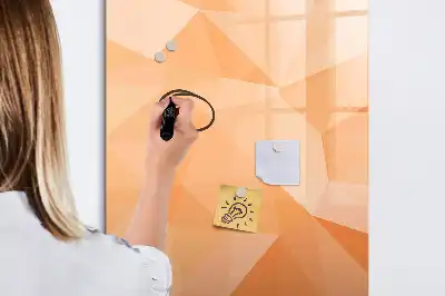 Pizarra magnética decorativa diseño de abstracción de triángulos con rotulador incluido