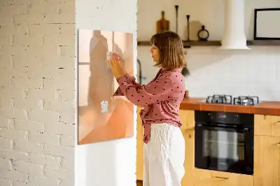 Pizarra magnética decorativa diseño de abstracción de triángulos con rotulador incluido