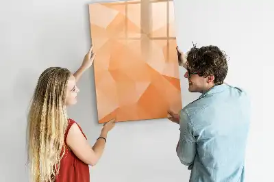 Pizarra magnética decorativa diseño de abstracción de triángulos con rotulador incluido