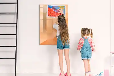 Pizarra magnética decorativa diseño de abstracción de triángulos con rotulador incluido
