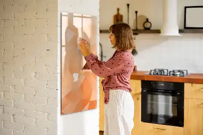 Pizarra magnética decorativa diseño de abstracción de triángulos con rotulador incluido