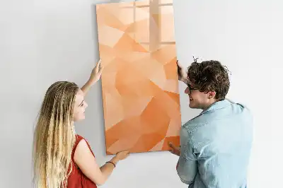 Pizarra magnética decorativa diseño de abstracción de triángulos con rotulador incluido