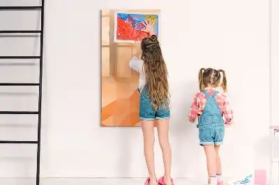 Pizarra magnética decorativa diseño de abstracción de triángulos con rotulador incluido