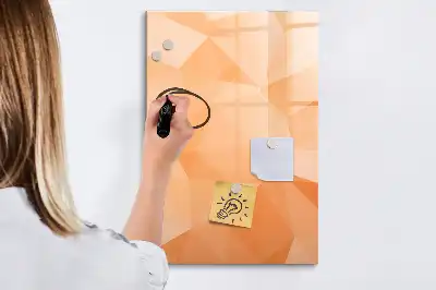 Pizarra magnética decorativa diseño de abstracción de triángulos con rotulador incluido