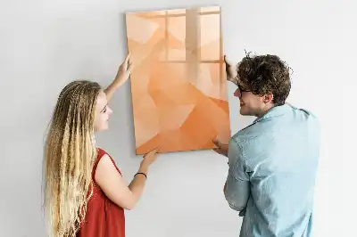 Pizarra magnética decorativa diseño de abstracción de triángulos con rotulador incluido