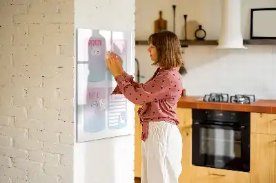 Pizarra magnética borrable de cristal diseño de planificador unicornio