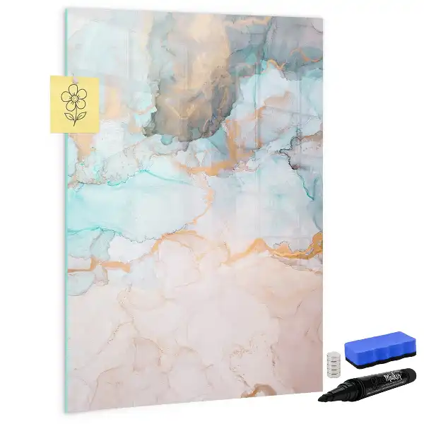 Pizarra magnética de cristal borrable con diseño de tintas abstractas