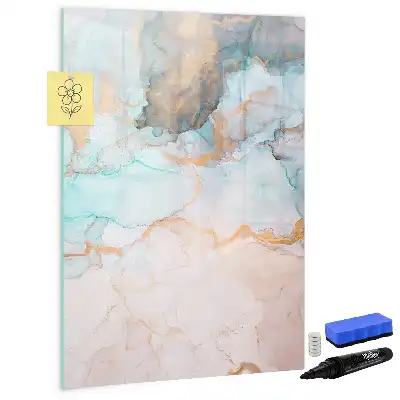 Pizarra magnética de cristal borrable con diseño de tintas abstractas