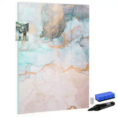 Pizarra magnética de cristal borrable con diseño de tintas abstractas