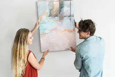 Pizarra magnética de cristal borrable con diseño de tintas abstractas
