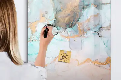 Pizarra magnética de cristal borrable con diseño de tintas abstractas