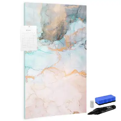 Pizarra magnética de cristal borrable con diseño de tintas abstractas