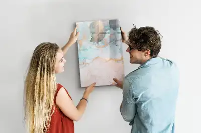 Pizarra magnética de cristal borrable con diseño de tintas abstractas