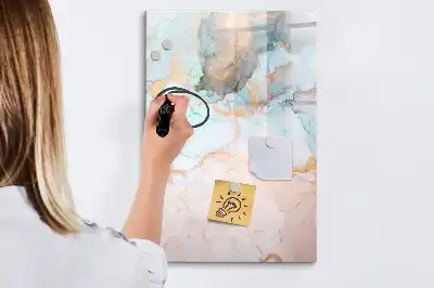 Pizarra magnética de cristal borrable con diseño de tintas abstractas