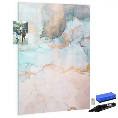 Pizarra magnética de cristal borrable con diseño de tintas abstractas