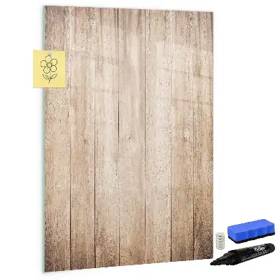 Pizarra magnética decorativa con rotulador y marco de madera clara