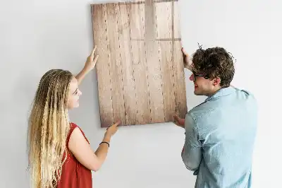 Pizarra magnética decorativa con rotulador y marco de madera clara