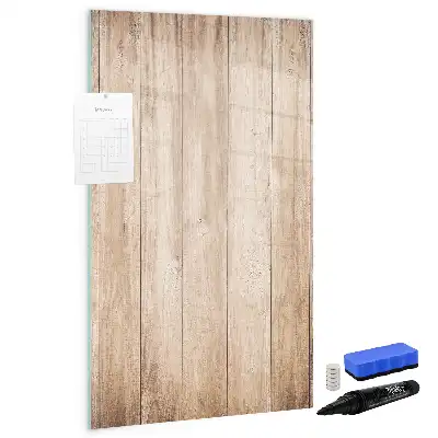 Pizarra magnética decorativa con rotulador y marco de madera clara