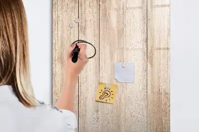 Pizarra magnética decorativa con rotulador y marco de madera clara