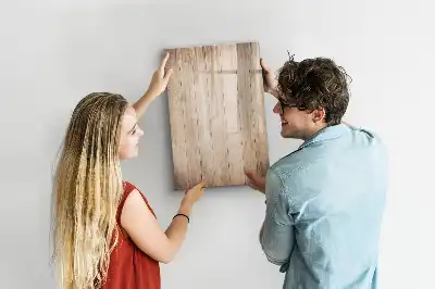 Pizarra magnética decorativa con rotulador y marco de madera clara