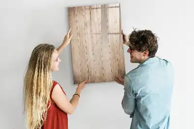 Pizarra magnética decorativa con rotulador y marco de madera clara
