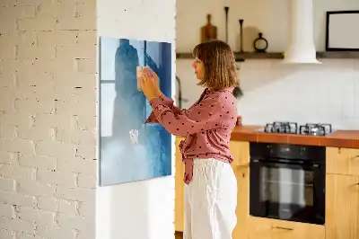 Pizarra magnética decorativa con rotulador diseño con abstracción de agua