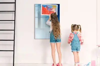 Pizarra magnética decorativa con rotulador diseño con abstracción de agua