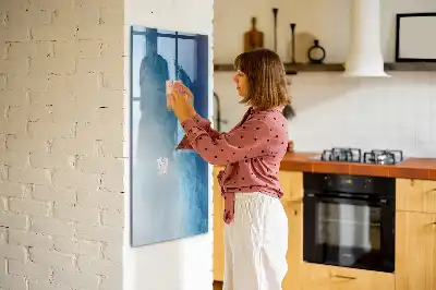 Pizarra magnética decorativa con rotulador diseño con abstracción de agua