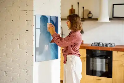Pizarra magnética decorativa con rotulador diseño con abstracción de agua