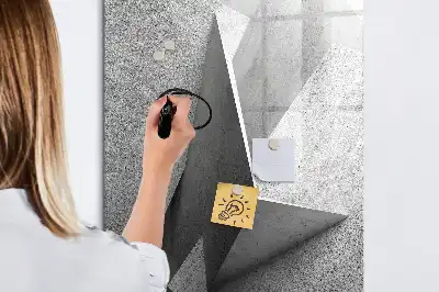 Pizarra magnética decorativa diseño de abstracción geométrica con rotulador incluido