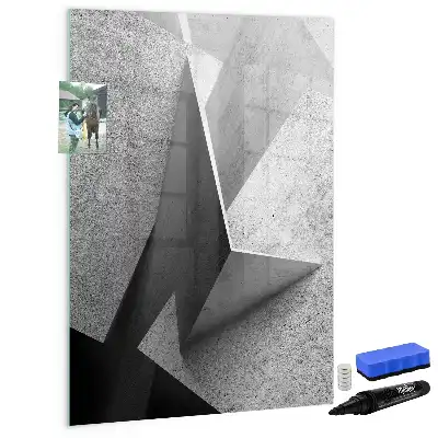 Pizarra magnética decorativa diseño de abstracción geométrica con rotulador incluido